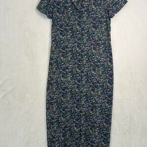 Norton McNaughton vintage button front tie back floral maxi dress.Size M